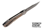 Bestech Knives Vestige - Stonewashed Titanium with Natural Micarta Inlay - Fine Stonewashed MagnaCut Blade