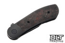 Bestech Knives Vestige - Black Stonewashed Titanium with Red Marble Carbon Fiber Inlay - Black Stonewashed MagnaCut Blade