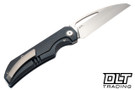 Bestech Knives Taipan - Blue Black Stonewashed Titanium - Hand Rubbed Satin Slotted MagnaCut Blade