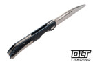 Bestech Knives Taipan - Blue Black Stonewashed Titanium - Hand Rubbed Satin Slotted MagnaCut Blade