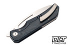 Bestech Knives Taipan - Blue Black Stonewashed Titanium - Hand Rubbed Satin Slotted MagnaCut Blade