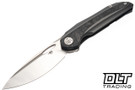 Bestech Knives Senu - Stonewashed Titanium with Marble Carbon Fiber Inlay - Stonewashed S90V Blade