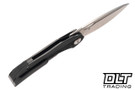 Bestech Knives Senu - Stonewashed Titanium with Marble Carbon Fiber Inlay - Stonewashed S90V Blade