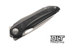 Bestech Knives Senu - Stonewashed Titanium with Marble Carbon Fiber Inlay - Stonewashed S90V Blade