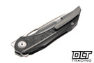 Bestech Knives Senu - Stonewashed Titanium with Marble Carbon Fiber Inlay - Stonewashed S90V Blade