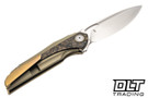 Bestech Knives Senu - Bronze Titanium with Fat Carbon Inlay - Hand Rubbed Satin S90V Blade