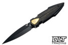 Bestech Knives IKA Dagger - Black PVD Titanium with Gold Marble Carbon Fiber Inlay - Black PVD M390 Blade