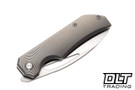 Bestech Knives Mini Taipan - Bead Blasted Titanium - Vertical Satin Slotted MagnaCut Blade