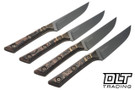 Microtech 4.5" Steak Knife Set - DLC M390Mk Blade - Bronze Titanium Bolster - Live Wire Carbon Fiber - Signature Series