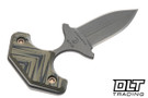 RMJ Tactical BUB Back Up Blade - MagnaCut Tungsten Cerakote - Dirty Olive G-10