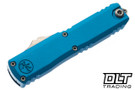 Microtech UTX-70 Spartan Gen IV - Blue Handle - Stonewash Blade - 12494-10BL