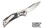 Olamic Cutlery Swish - Satin Blade - Flow Molten Aphotic & Frosty Titanium - Faux Bolster - 790 - Back