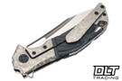 Olamic Cutlery Swish - Satin Blade - Flow Molten Aphotic & Frosty Titanium - Faux Bolster - 790