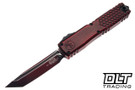 Microtech Ultratech Gen IV - Red Abraision Half Tri-Grip Handle - 11234HT-1RDAA