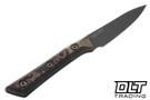 Microtech 3.5" Paring Knife - DLC Blade - Bronzed Bolster - Livewire Carbon Fiber - Signature Series