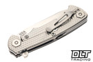 Hinderer Project X Sheepsfoot MagnaCut - Stonewashed Titanium & Blade - Black G-10