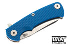 Hinderer Project X Sheepsfoot MagnaCut - Stonewashed Titanium & Blade - Blue G-10