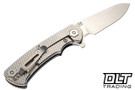 Hinderer Project X Sheepsfoot MagnaCut - Stonewashed Titanium & Blade - Blue & Black G-10 - Back