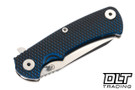 Hinderer Project X Sheepsfoot MagnaCut - Stonewashed Titanium & Blade - Blue & Black G-10