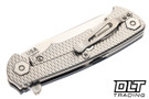 Hinderer Project X Sheepsfoot MagnaCut - Stonewashed Titanium & Blade - Blue & Black G-10