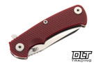 Hinderer Project X Sheepsfoot MagnaCut - Stonewashed Titanium & Blade - Red G-10