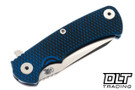 Hinderer Project X Sheepsfoot MagnaCut - Blue Anodized Titanium - Stonewashed Blade - Blue & Black G-10