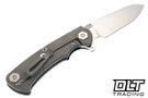Hinderer Project X Sheepsfoot MagnaCut - Working Finish Titanium - Stonewashed Blade - Blue & Black G-10 - Back