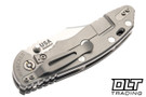 Hinderer 3.5" XM-18 Non Flipper Bowie MagnaCut - Bead Blasted Titanium - Stonewashed Blade - Black G-10