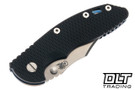 Hinderer 3.5" XM-18 Non Flipper Bowie MagnaCut - Blue Anodized Bead Blasted Titanium - Stonewashed Blade - Black G-10