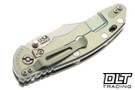 Hinderer 3.5" XM-18 Non Flipper Bowie MagnaCut - Green Anodized Bead Blasted Titanium - Stonewashed Blade - OD Green G-10