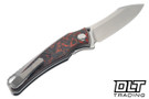 Hawk Talon - Titanium Handle - Lava Flow FatCarbon Overlay - Brightwash M390 Blade
