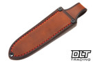 Skinbender Leather EDC Pouch Sheath - Two Tone Brown Leather - Red Stitching
