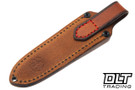Skinbender Leather EDC Pouch Sheath - Two Tone Brown Leather - Red Stitching