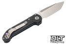Microtech LUDT - Carbon Fiber Handle - Stonewashed Blade - Purple Titanium Accents - Marfione Select - 1136-10MS15