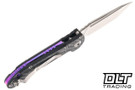 Microtech LUDT - Carbon Fiber Handle - Stonewashed Blade - Purple Titanium Accents - Marfione Select - 1136-10MS15