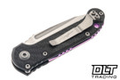 Microtech LUDT - Carbon Fiber Handle - Stonewashed Blade - Purple Titanium Accents - Marfione Select - 1136-10MS15