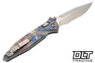 Microtech Socom Ram-Lok - Stonewashed Titanium with Patriotic Motif - Tumbled High Polish Blade - Prototype - 160RL-8SETLODSSPR