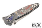 Microtech Socom Ram-Lok - Stonewashed Titanium with Patriotic Motif - Tumbled High Polish Blade - Prototype - 160RL-8SETLODSSPR
