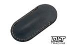 Lancelot Leather Clip Slip Short Sheath - Black Leather - Gray Stitching