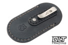 Lancelot Leather Clip Slip Short Sheath - Black Leather - Gray Stitching