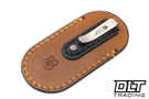 Lancelot Leather Clip Slip Short Sheath - Walnut Leather - Tan Stitching