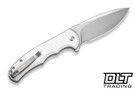 Civivi Button Lock Praxis C18026E-2 - Silver Aluminum - Satin Nitro-V Blade