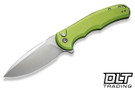 Civivi Button Lock Praxis C18026E-3 - Lime Green Aluminum - Satin Nitro-V Blade