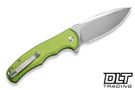 Civivi Button Lock Praxis C18026E-3 - Lime Green Aluminum - Satin Nitro-V Blade