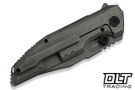 WE Knife Muster WE23058-2 - Gray Stonewash Satin Flats M390 Blade