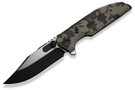 WE Knife Muster WE23058-3 - Desert Terrain Titanium - Black Stonewash Satin Flats M390 Blade