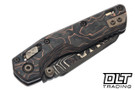 Microtech MSI Mini Ram-Lok - Live Wire Carbon Fiber - Bronze Titanium Accents - Baker Forge Coppermai Elite Damascus Blade - Marfione Select - 210M-16MS1