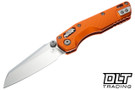Microtech MSI Mini Ram-Lok - Orange Fluted Handle - Stonewashed Blade - 210M-10FLOR
