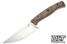 Microtech Akris - Dark Earth Handle - Stonewashed Blade - Kydex Sheath with Tan Belt Loop - 95-10DE-6