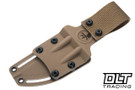 Microtech Akris - Dark Earth Handle - Stonewashed Blade - Kydex Sheath with Tan Belt Loop - 95-10DE-6